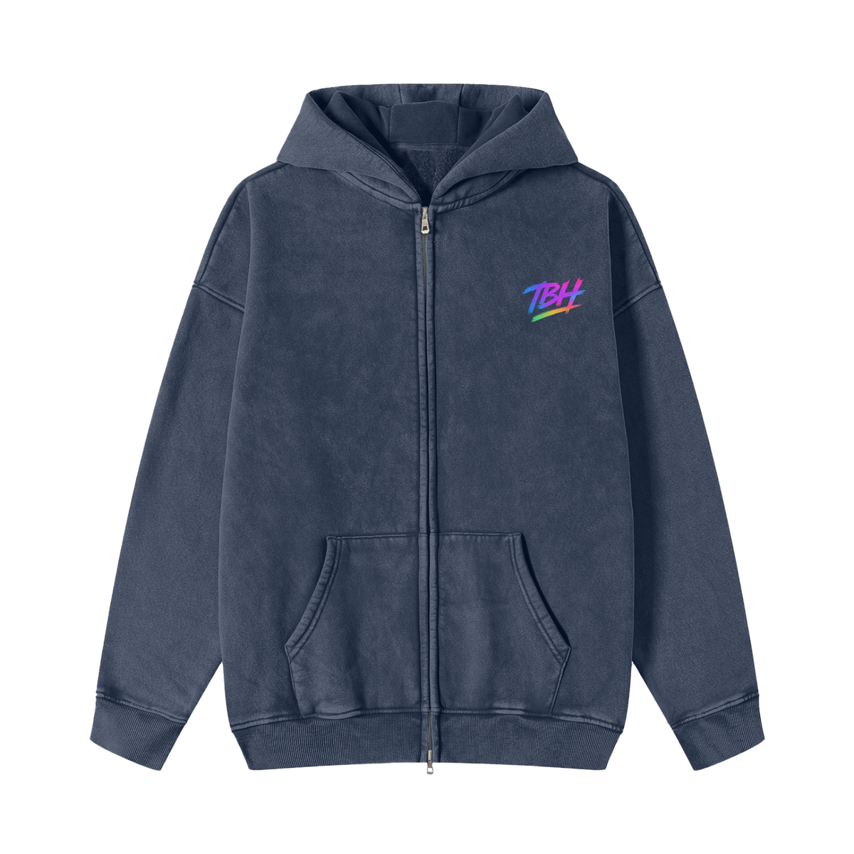 Snow Washed TBH Zip-Through Fleece Hoodie