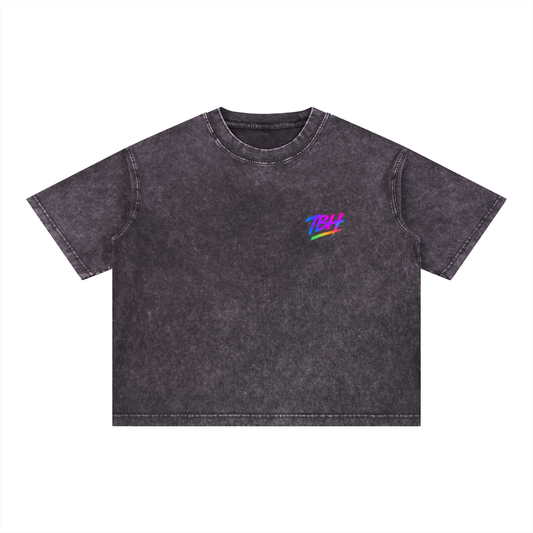 TBH Send It Edge Washed Black Boxy T-Shirt