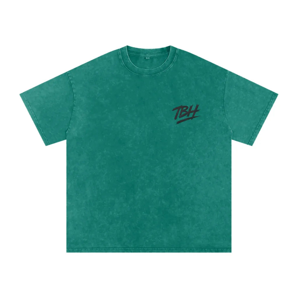 TBH Send It Dark Green Oversized Washed T-Shirt