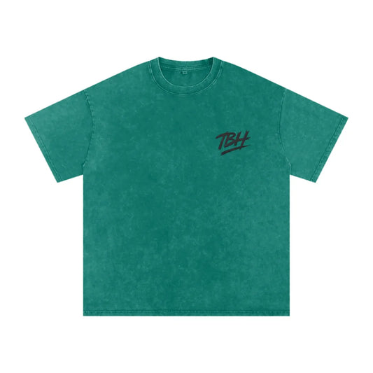 TBH Send It Dark Green Oversized Washed T-Shirt