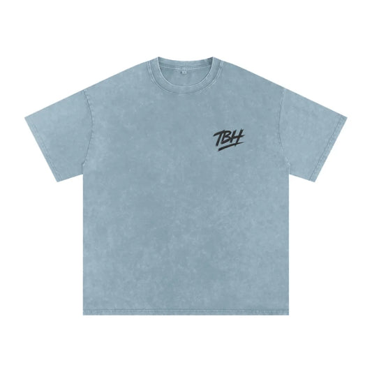 TBH Send It Snow Blue Oversized Washed T-Shirt