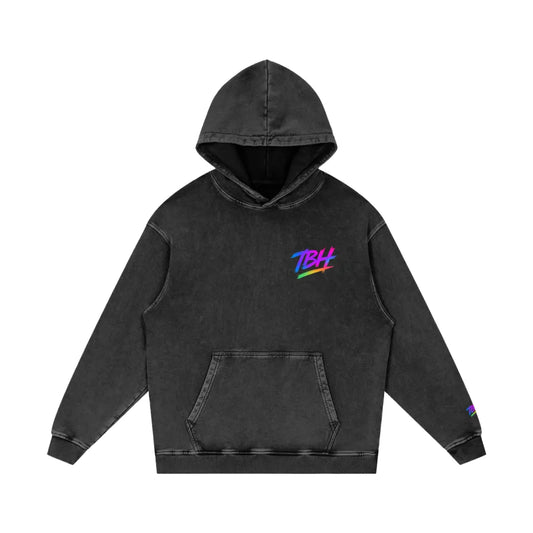 TBH Spicy Washed Black Premium Loose Hoodie