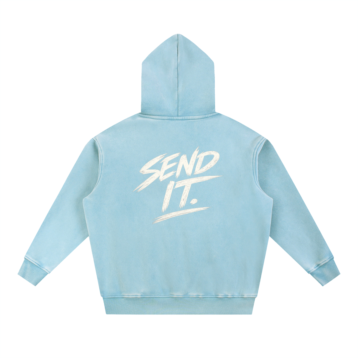 Snow Wash TBH Send It Fleece Oversize Hoodie