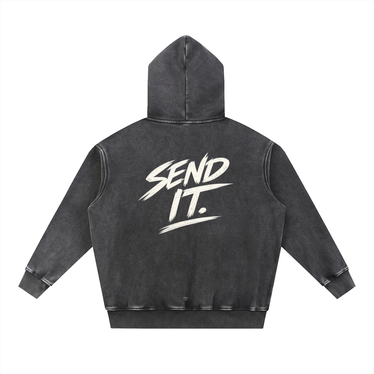 Snow Wash TBH Send It Fleece Oversize Hoodie