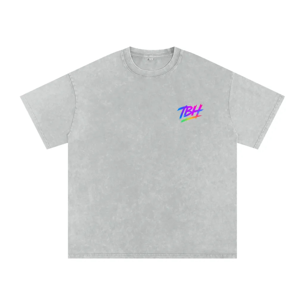 TBH Send It Snow Grey Oversized Washed T-Shirt